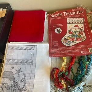 Needle Treasures Santa’s wish Christmas Stocking Incomplete cross stitch kit